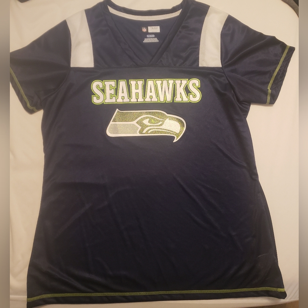 Seahawks Ladies Navy Blue Shirt XL